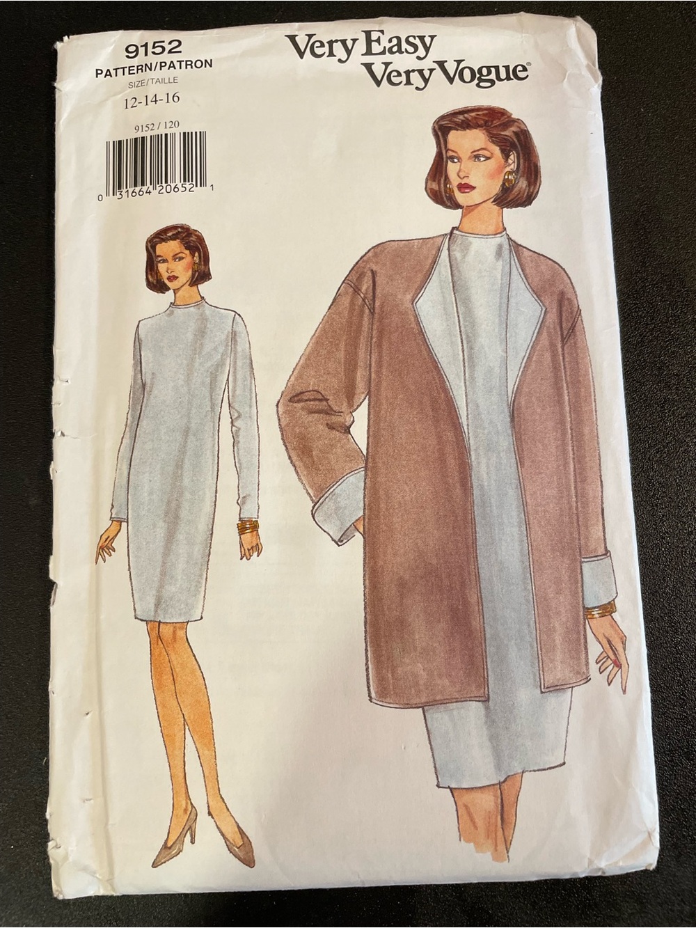 Vintage Vogue 9152 Women's Sheath Dress Pattern SZ 12-14-16